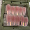 Blush Pleated French Handmade Manicure Wear Nail Fake Nails