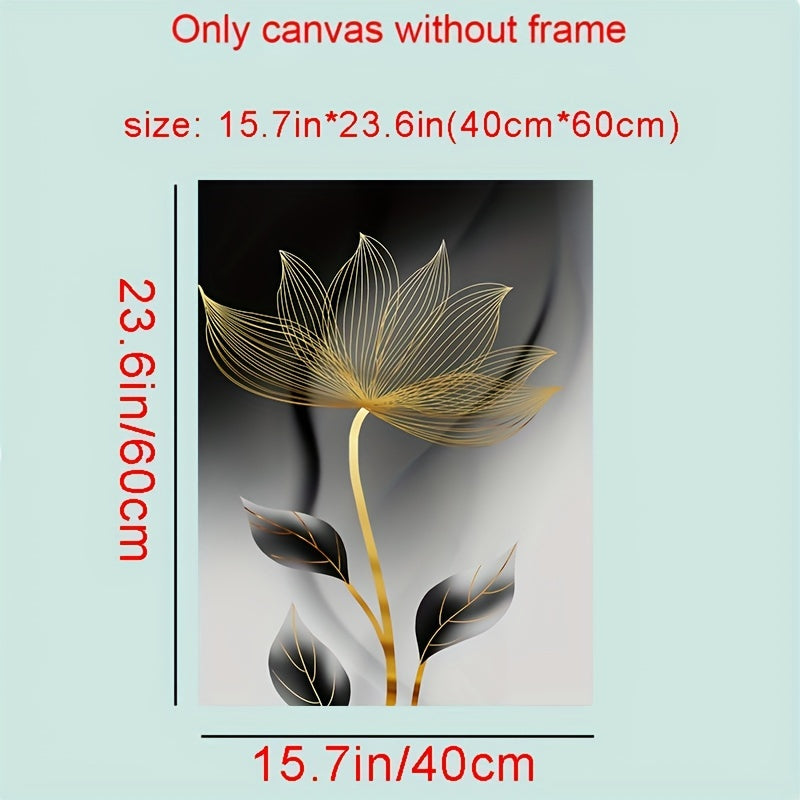 3pcs Frameless Modern Luxury Flower Painting, Wall Art Canvas Painting, Art For Living Room Cuadros Decor, No Frame, 15.7*23.6in