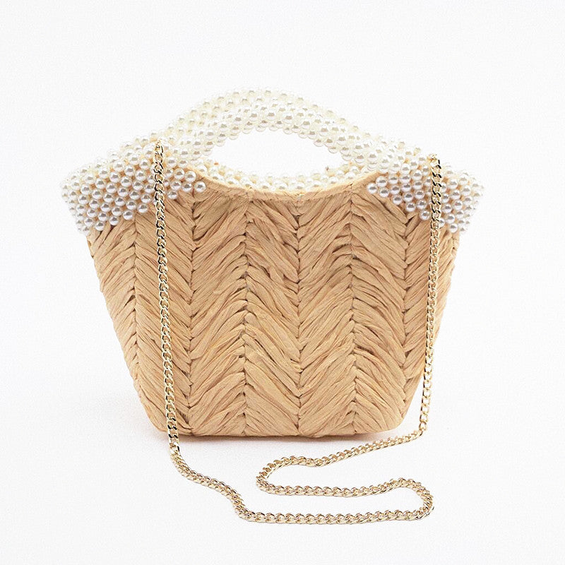 Woven Bag Handbag Pearl Straw