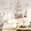 Sailboat Wall Stickers Living Room Television Background Wall Decorative Bedroom Children's Room Bedroom Wall Sticker Paper Stickers