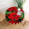 Christmas Floral Print Round Tablecloth - Waterproof Polyester, Colorful Holiday Design for Kitchen, Picnic & Camping Decor