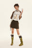 Animal Puppy Printed Color Matching Short Sleeve Men