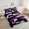 2/3pcs Black Purple Geometric Comforter Set, 3D Rendering Abstract Art Comforter for Women Men, Geometry Rectangle Bedding Set Breathable Modern Duvet Set, Room Dormitory Decor, All Season Lightweight Cozy Warm, Christmas Gifts Decoration Ornaments,