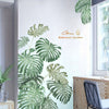 2 Sheets of Removable Waterproof Vinyl Green Plant Stickers for Wall Decoration, 11.8*35.4in, 2pcs