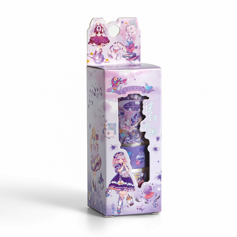 Cartoon Cute Girl Heart Fantasy Land Series Journal Material Tape