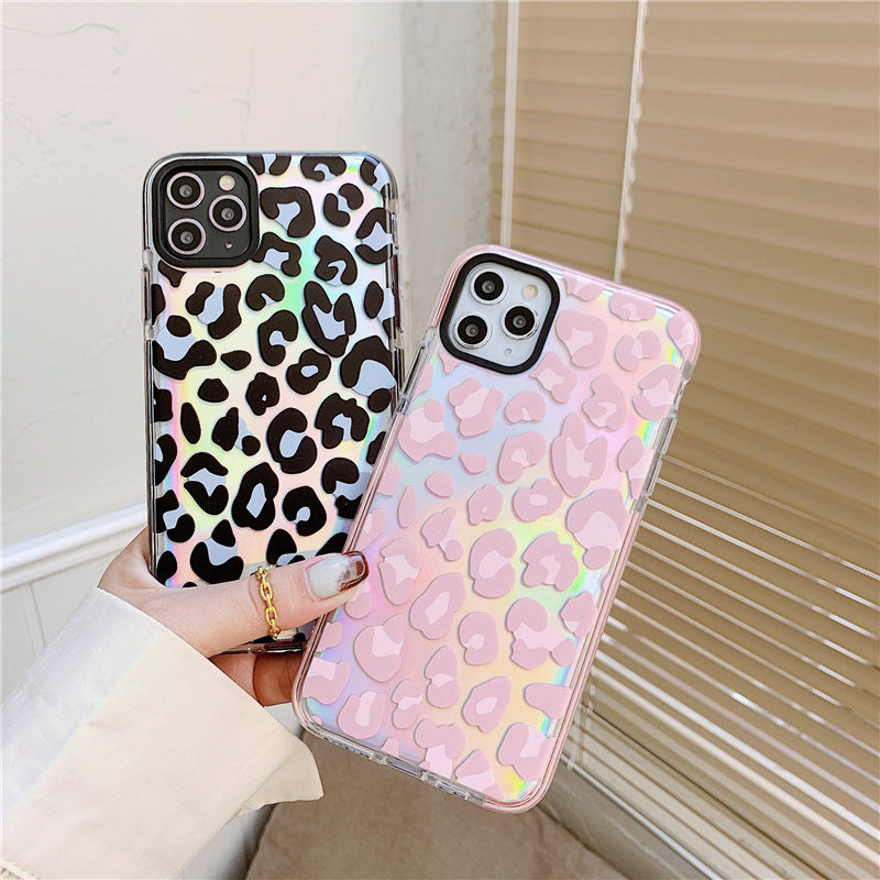 Compatible Animal Leopard Laser Transparent Soft Phone Case