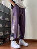 Men's Stylish Comfy Bears Embroidery Pattern Pants With Pockets, Casual Breathable Drawstring Loose Joggers For Outdoor Activities