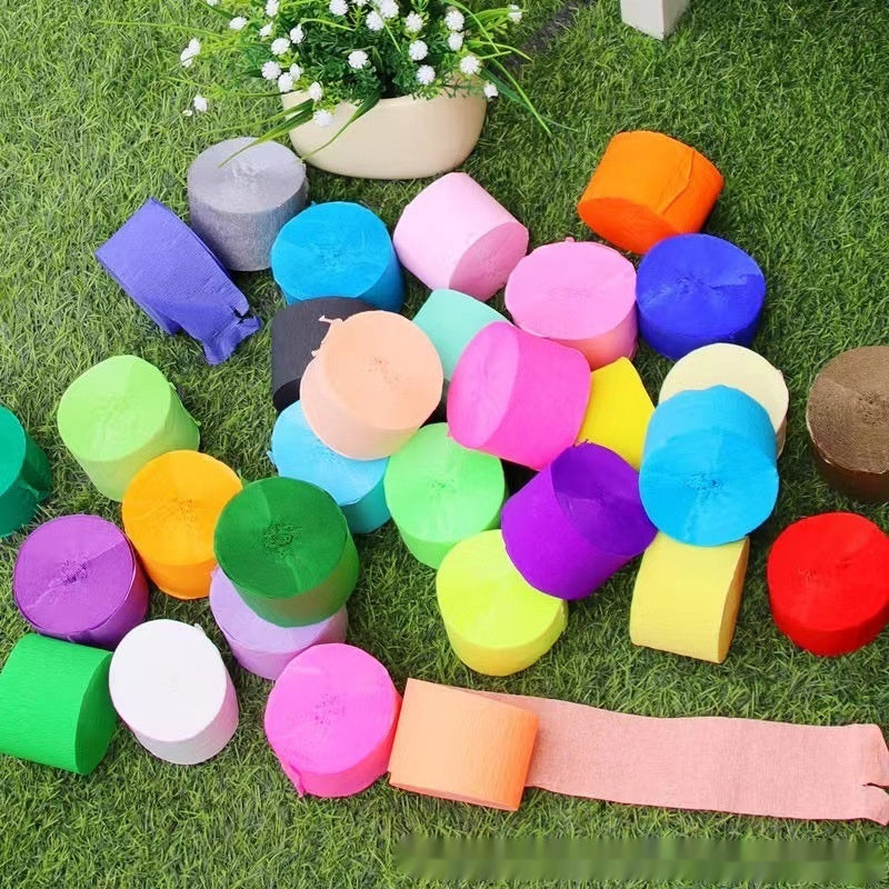 Colored Creped Paper Latte Art Ribbon Birthday Party Wedding Kindergarten Background Wall Decorations Arrangement