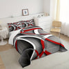 Gray Black Red Swirls Bedding Comforters Retro Circle Stripes Comforter Set For Women Adults Modern Abstract Bedding Duvet Color Art Home Decoration For All Season, 1 Comforter Set + 2 Pillowcases, Fashionable And Comfortable Home Products