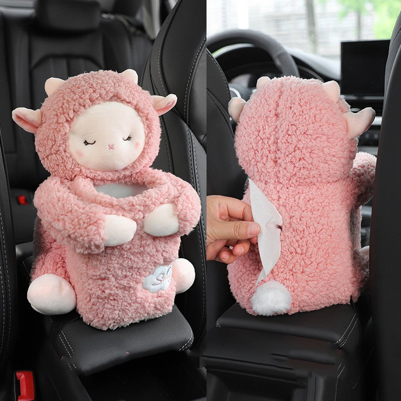 Creative Car Tissue Box Trash Can Two-in-one Cute Armrest Box Pumping Paper Box