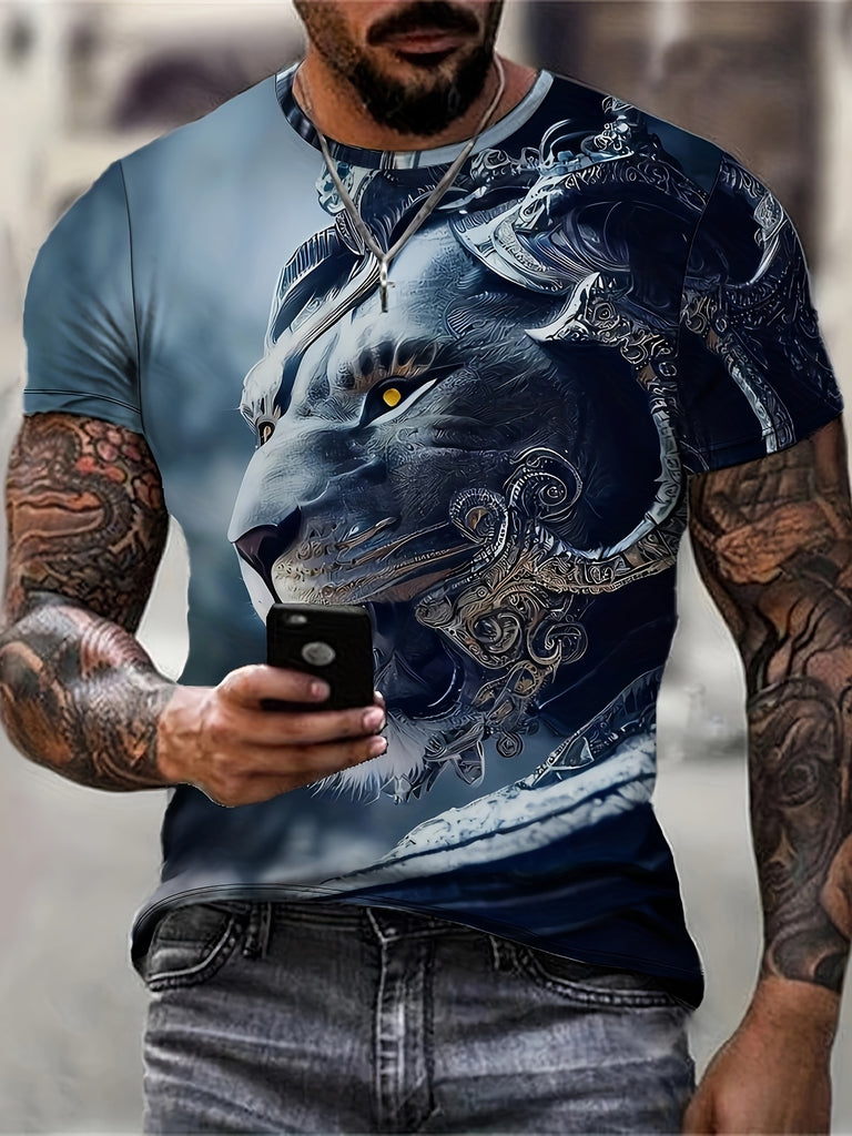 2024 Classic Design Men's T-shirt 3D Digital Print HD Pattern, Comfortable Round Neck Short Sleeve for Men's Summer