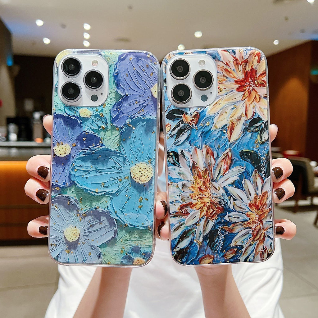 Oil Painting Art Flower Epoxy Soft Phone Case