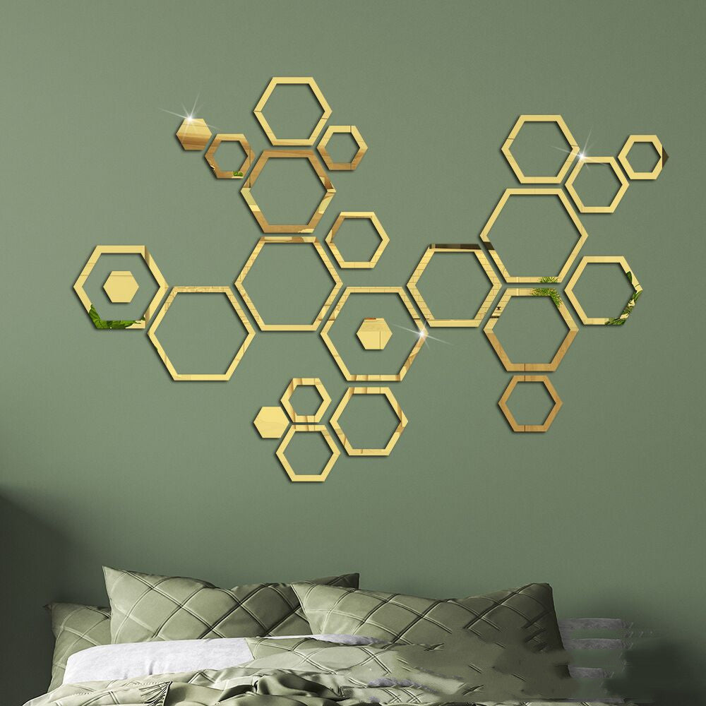 Living Room Hexagon Acrylic Wall Stickers