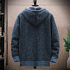 Winter Fleece Sweatercoat Men Thick Warm Hooded Kintted Mens Sweater Cardigan Solid Casual Knitting Jacket Coat Male Clothing