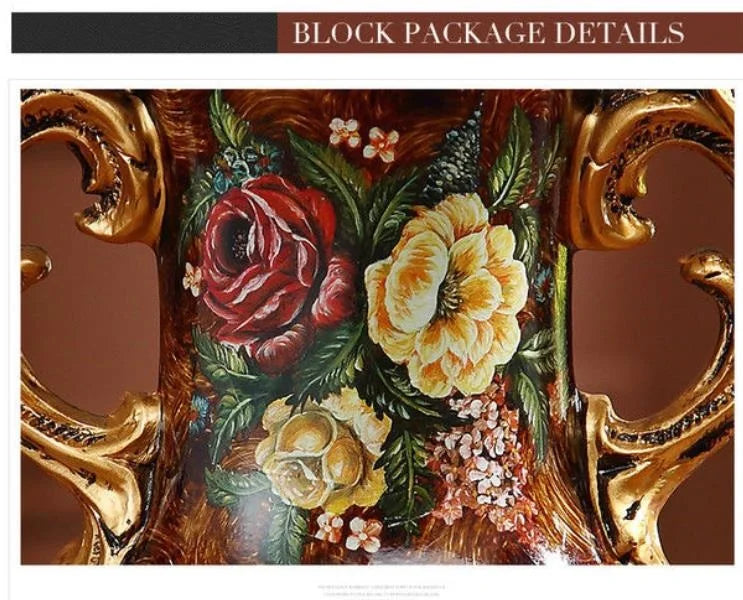 30cm European Resin Vase Stereoscopic Dried Fowers Arrangement Wobble Plate Living Room Entrance Ornaments Home Decorations