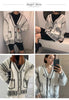 Karrram Print Graffiti Unique Cardigan Women Loose V-neck Long Sleeve Luxury Knitted Female Cardigans Coat Y2k 2021 Winter