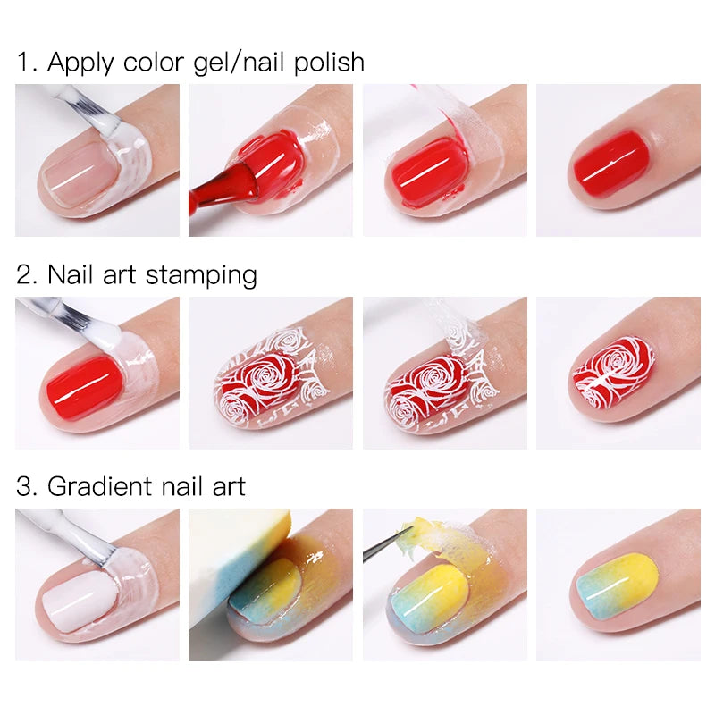 LILYCUTE Nail Art Peel Off Latex Liquid Tape Glue Protect Nail Polish Varnish Anti-Overflow Latex Fast Dry Skin Care Nail Tools