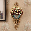 European Resin Wall Hanging Flower Vase Crafts Decoration Home Livingroom Fake Flower Pot Wall Ornaments Hotel Office Wall Decor