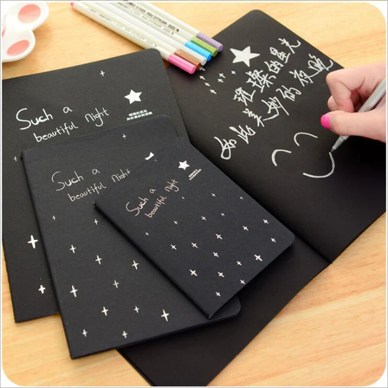 Milky Way Black Line Graffiti Sketch Notebook 16K 32K 56K Child Student Painting Notebook School Office Stationery 1pc