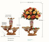 Luxury European Resin Vase Stereoscopic Dried Fowers Arrangement Wobble Plate Living Room Entrance Ornaments Home Decorations