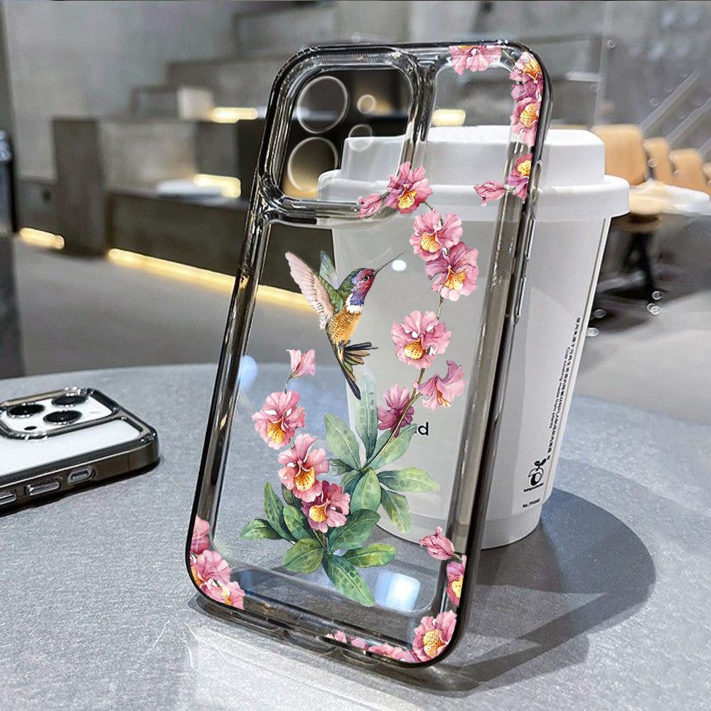 Flower Magpie Fine Hole All-inclusive Phone Case