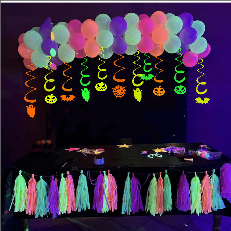 Night Party Fluorescent Paper Spiral Ornaments
