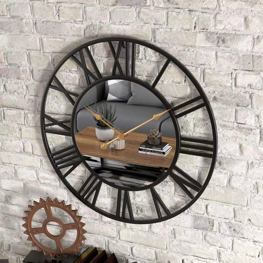 Creative Simple Square Iron Clock Living Room Mute Decoration
