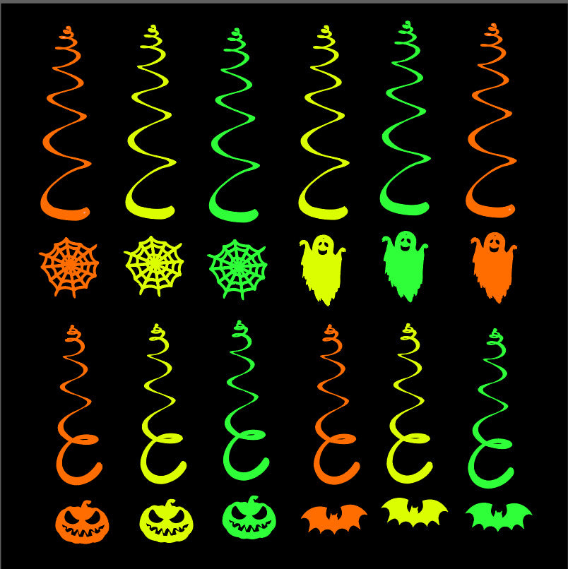 Night Party Fluorescent Paper Spiral Ornaments