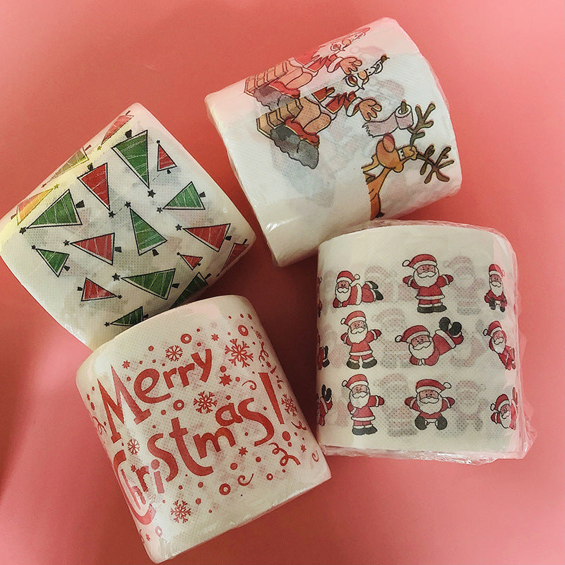 Roll Paper Christmas Printing Tissue Household