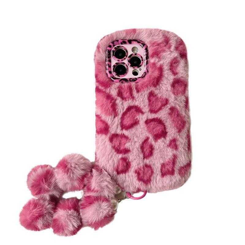 Personalized Leopard Print Autumn And Winter Plush Phone Case