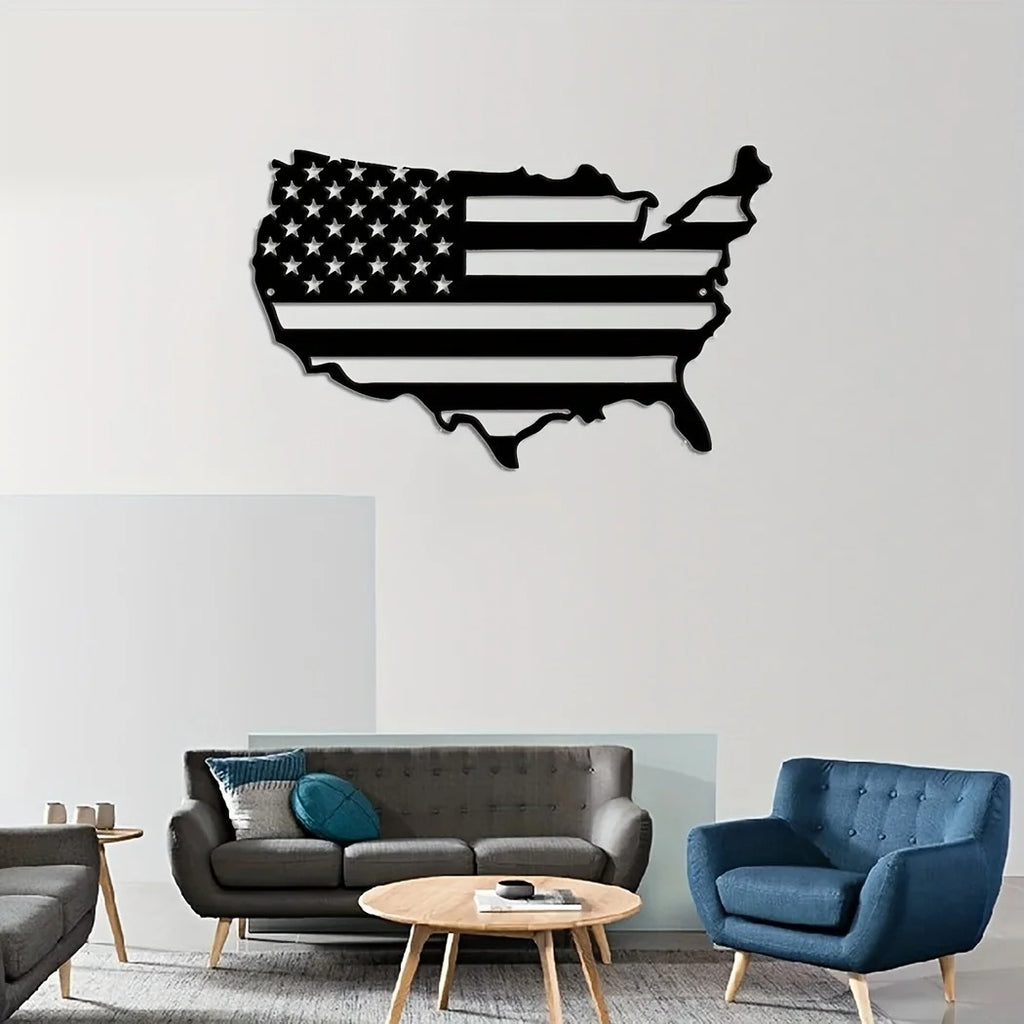 American Flag Map Metal Wall Iron Craft Decorations