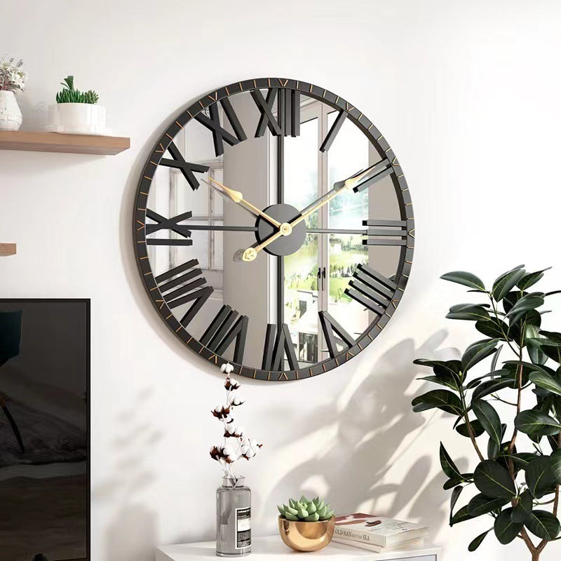 Creative Simple Square Iron Clock Living Room Mute Decoration