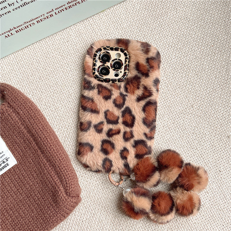 Personalized Leopard Print Autumn And Winter Plush Phone Case