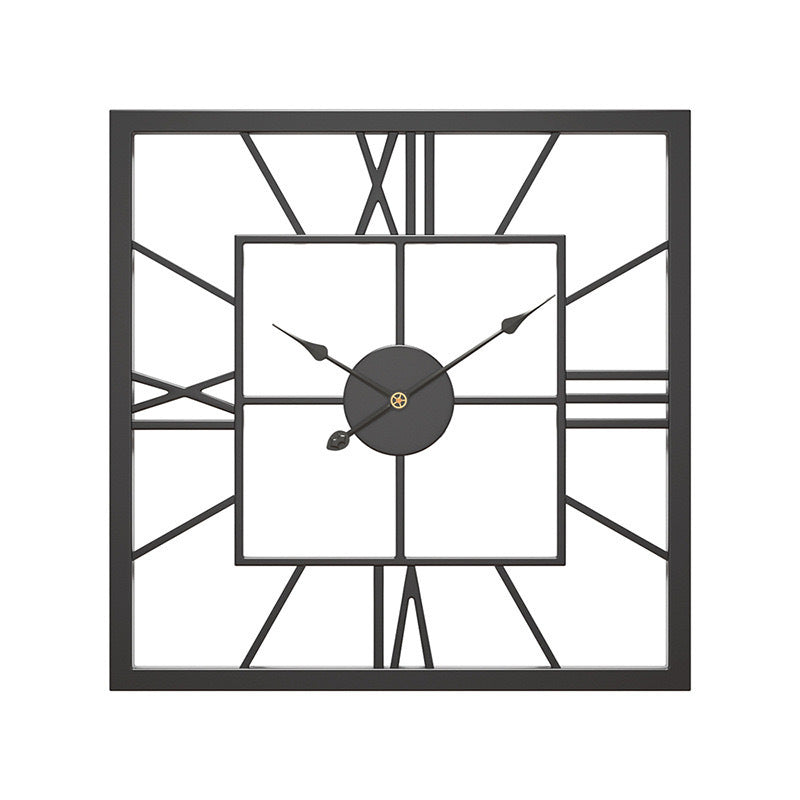 Creative Simple Square Iron Clock Living Room Mute Decoration