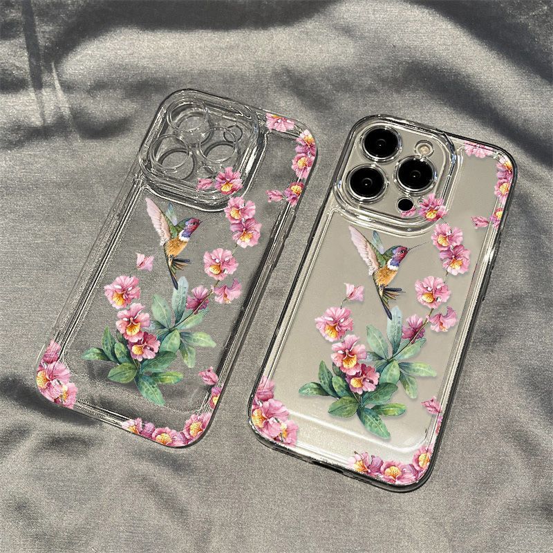 Flower Magpie Fine Hole All-inclusive Phone Case