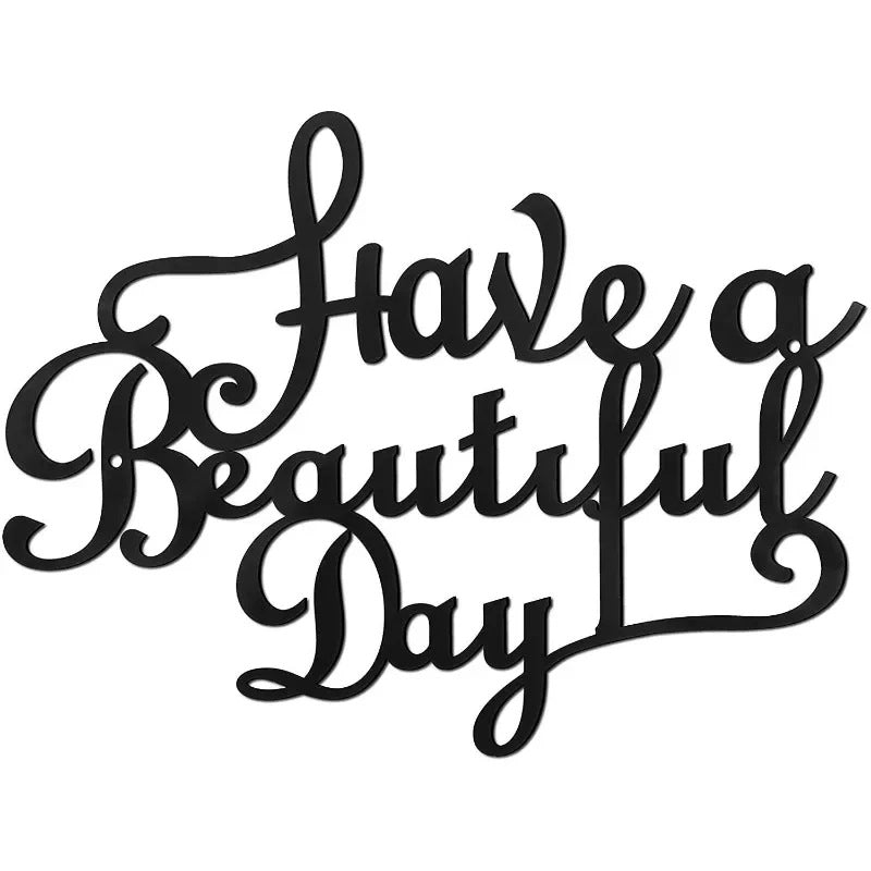 Have A Wonderful Day Decoration Wall Word Hanging Iron Art
