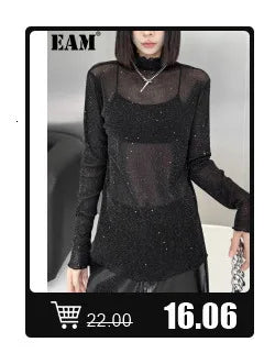 [EAM] Gray Buckle Big Size Pocket Knitting Cardigan Sweater V-Neck Long Sleeve Women New Fashion Tide Spring Autumn 2024 7AB1714