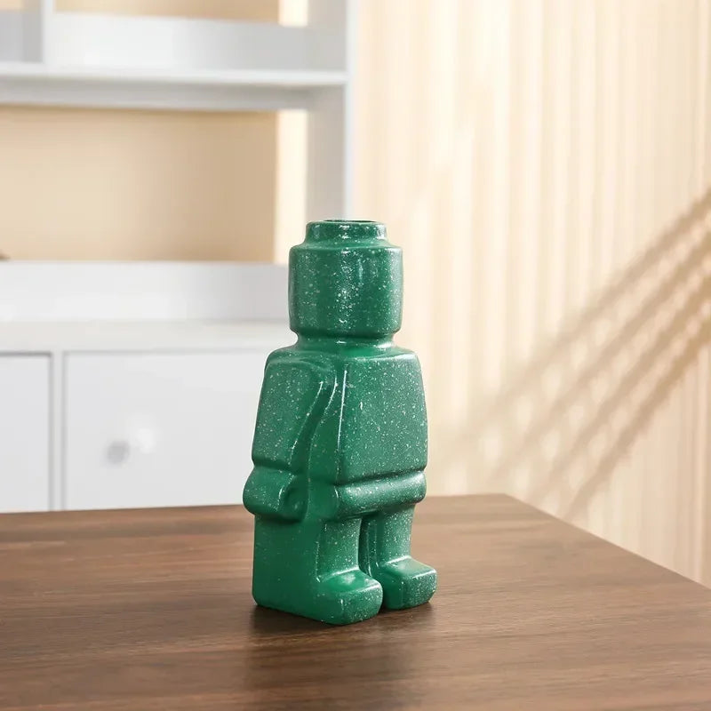 European Resin Statue Creativity Block Man TV Cabinet Desktop Flower Vase Modern Home Decoration Accessories for Living Room