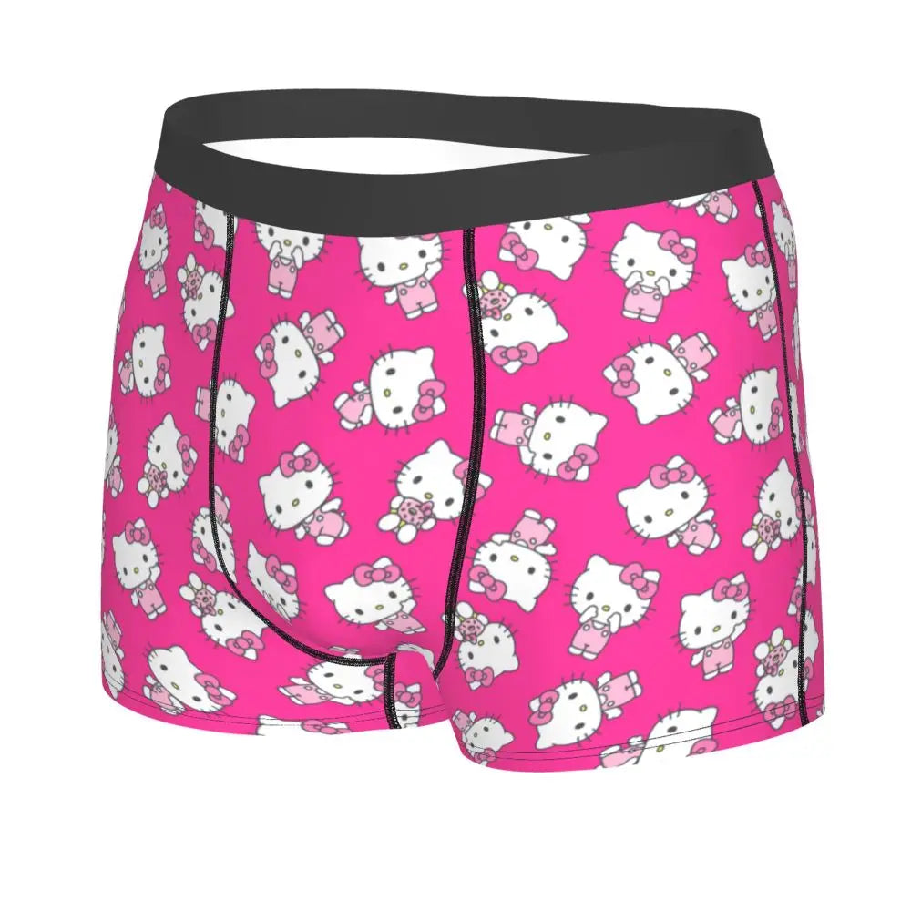 Custom Male Cool Hello Kitty Men Underwear Boxer Briefs Soft Shorts Panties Underpants