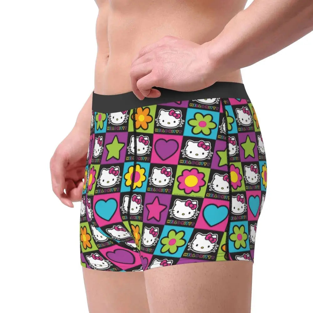 Custom Male Cool Hello Kitty Men Underwear Boxer Briefs Soft Shorts Panties Underpants