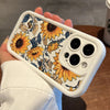 Sunflowers Printed Matte Phone Case for iPhone 14 13 11 15 16 Pro Max 12 Mini XS XR X 8 7 Plus SE2 14Pro 13Pro Soft Bumper Cover