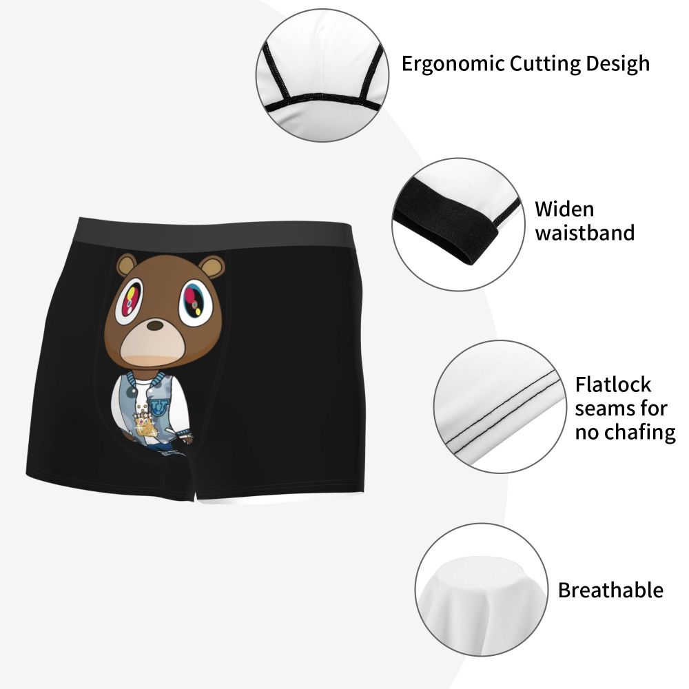 Custom Funny Kanye West Meme Boxer Shorts For Men 3D Print Sexy POP Rapper Underwear Panties Briefs Soft Underpants