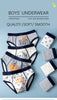 4PCS Cotton Children Boys Boxer Briefs Cartoon Print Kid Underwear Boy Panties Shorts Breathable Toddlers Underpants Age 3-8