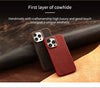 Retro Cowhide Phone Case for iPhone 16 15 13 14 Pro Max 16Pro 14Pro 15Pro Luxury Crazy Horse Genuine PULL-UP Leather Back Cover