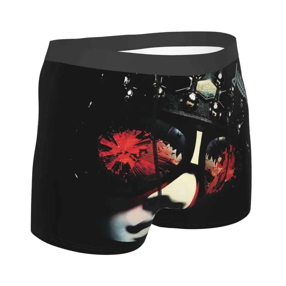 Judas Priest Accessories British Steel Firepower Men Boxer Briefs Breathable Underwear Top Quality Print Shorts Birthday Gifts