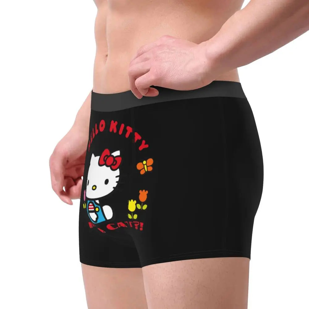 Custom Male Cool Hello Kitty Men Underwear Boxer Briefs Soft Shorts Panties Underpants