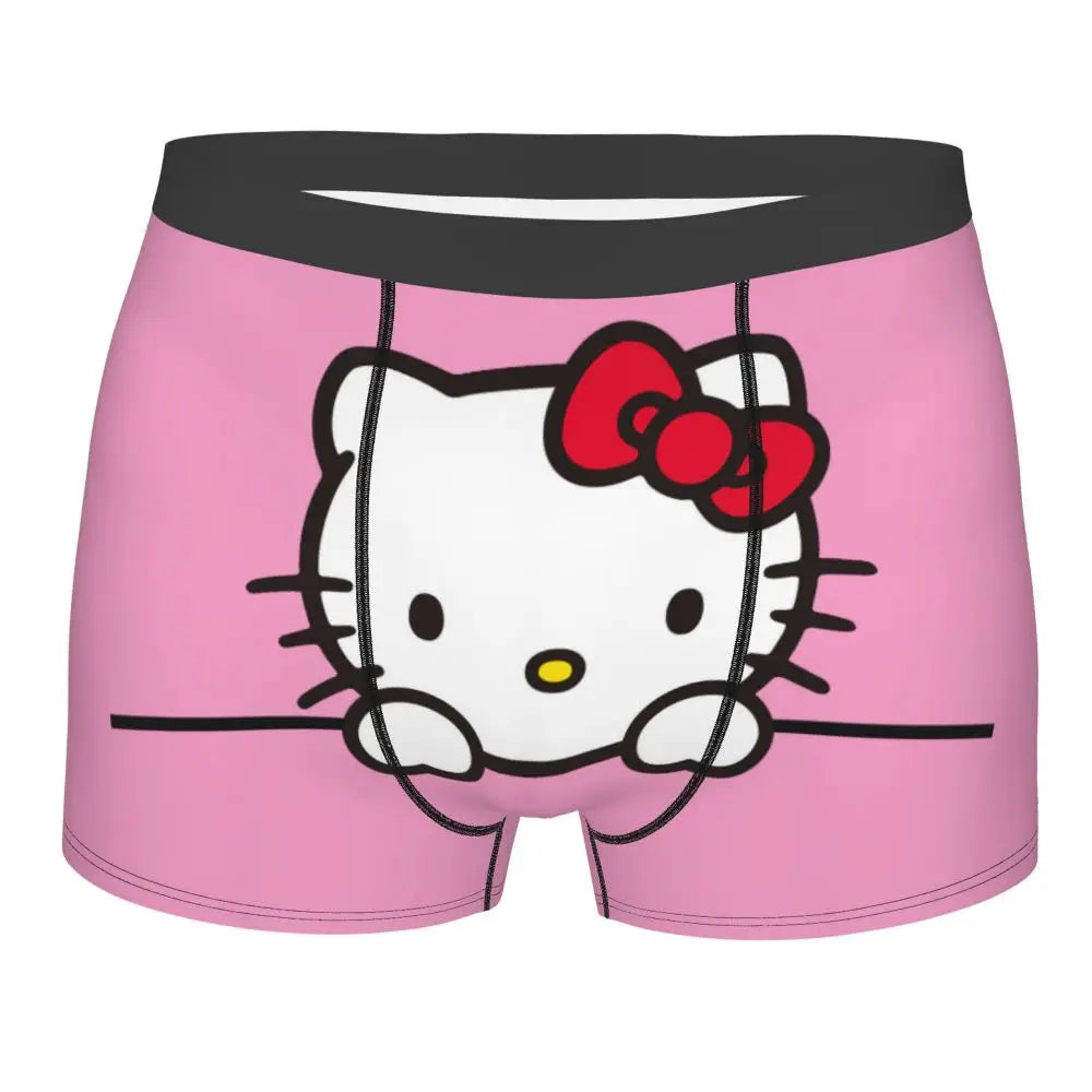 Custom Male Cool Hello Kitty Men Underwear Boxer Briefs Soft Shorts Panties Underpants