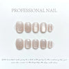 24Pcs 3D Shell Design Fake Nail Almond French Press on Nails with Golden Lines Wearable Simple Finished False Fingernails