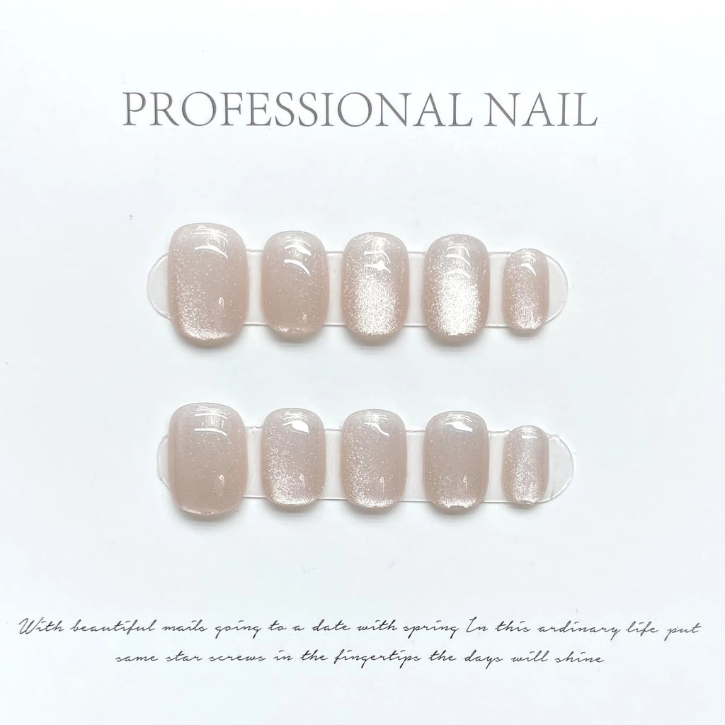 24Pcs 3D Shell Design Fake Nail Almond French Press on Nails with Golden Lines Wearable Simple Finished False Fingernails