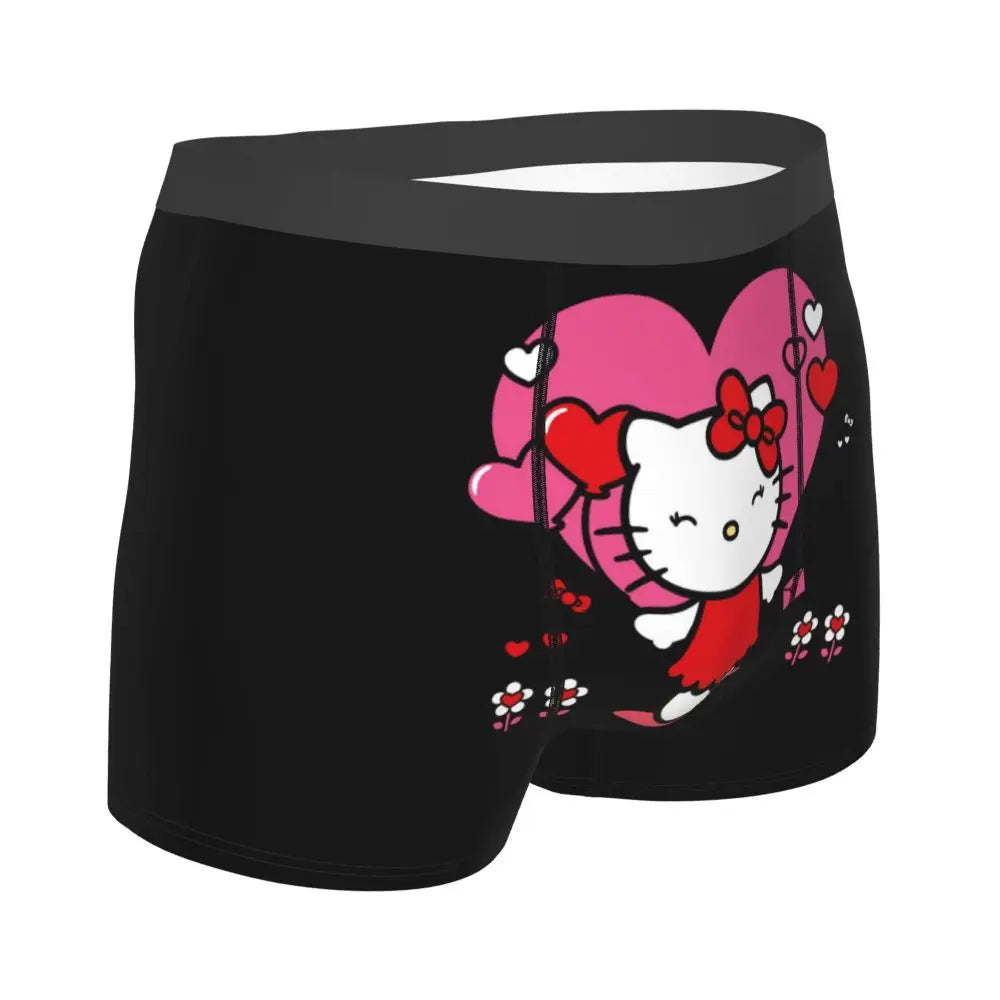Custom Male Cool Hello Kitty Men Underwear Boxer Briefs Soft Shorts Panties Underpants